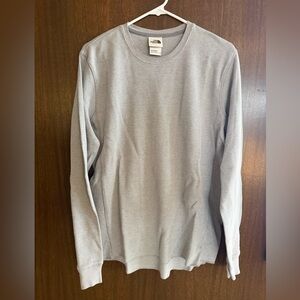 The North Face Men's Light Gray Waffle Textured lightweight sweatshirt